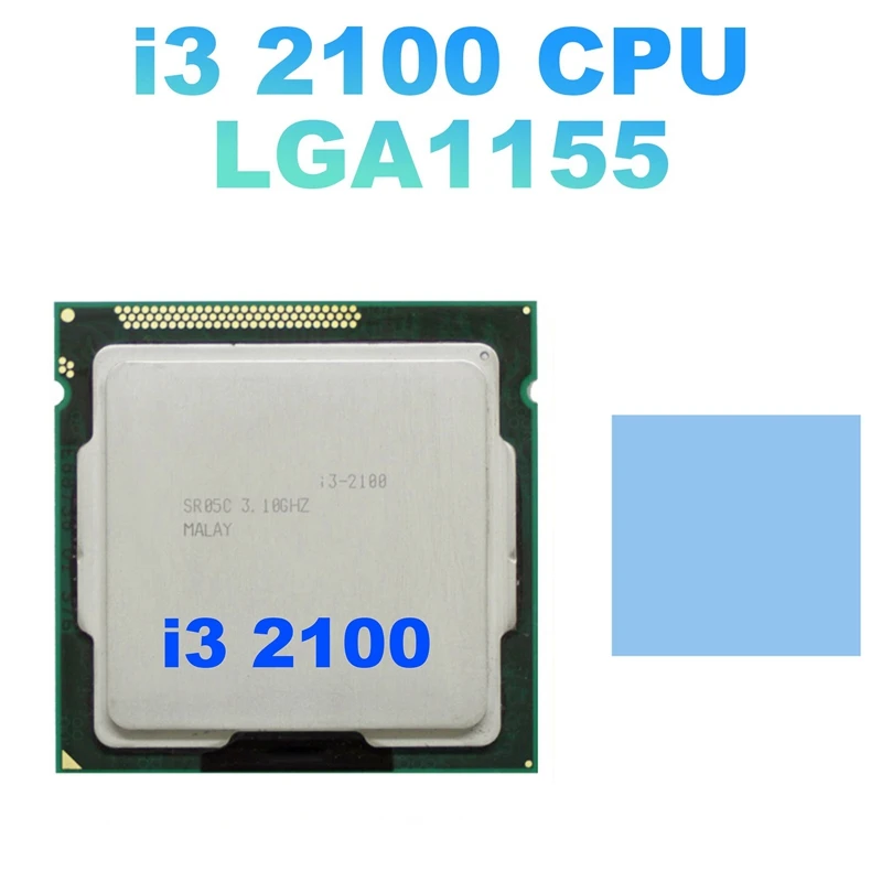 Top-For Core I3 2100 CPU LGA1155 Processor+Thermal Pad 3MB Dual Core Desktop CPU For B75 USB Mining Motherboard