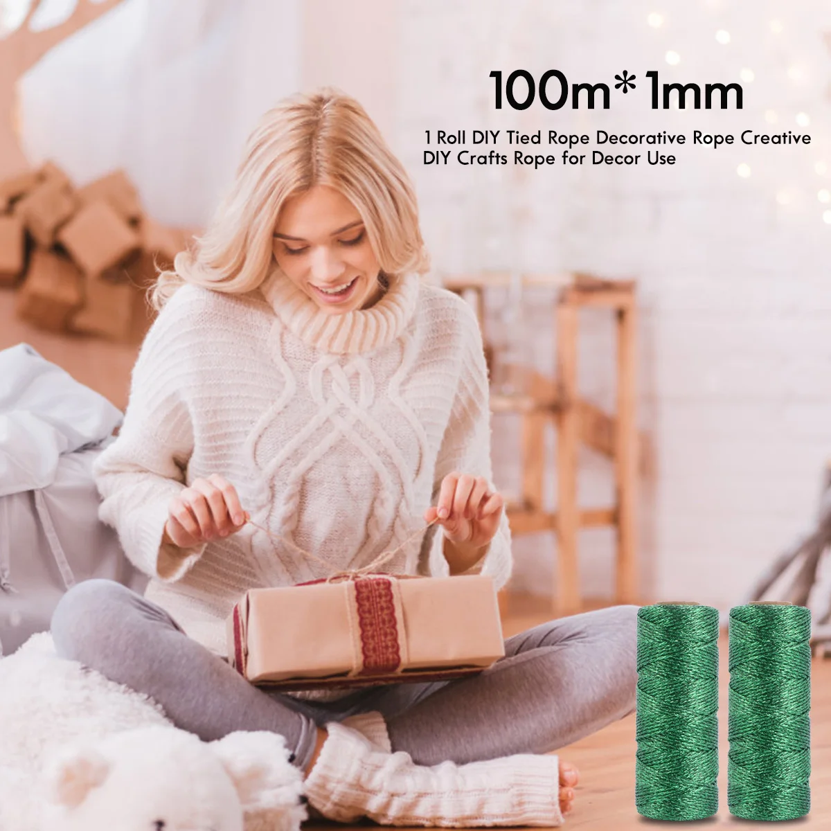 

1 Roll Diy Crafts Tied Decorative Cotton Thread Decorative Rope For Party Home Diy Crafts Rope Sewing Bows Jewelry