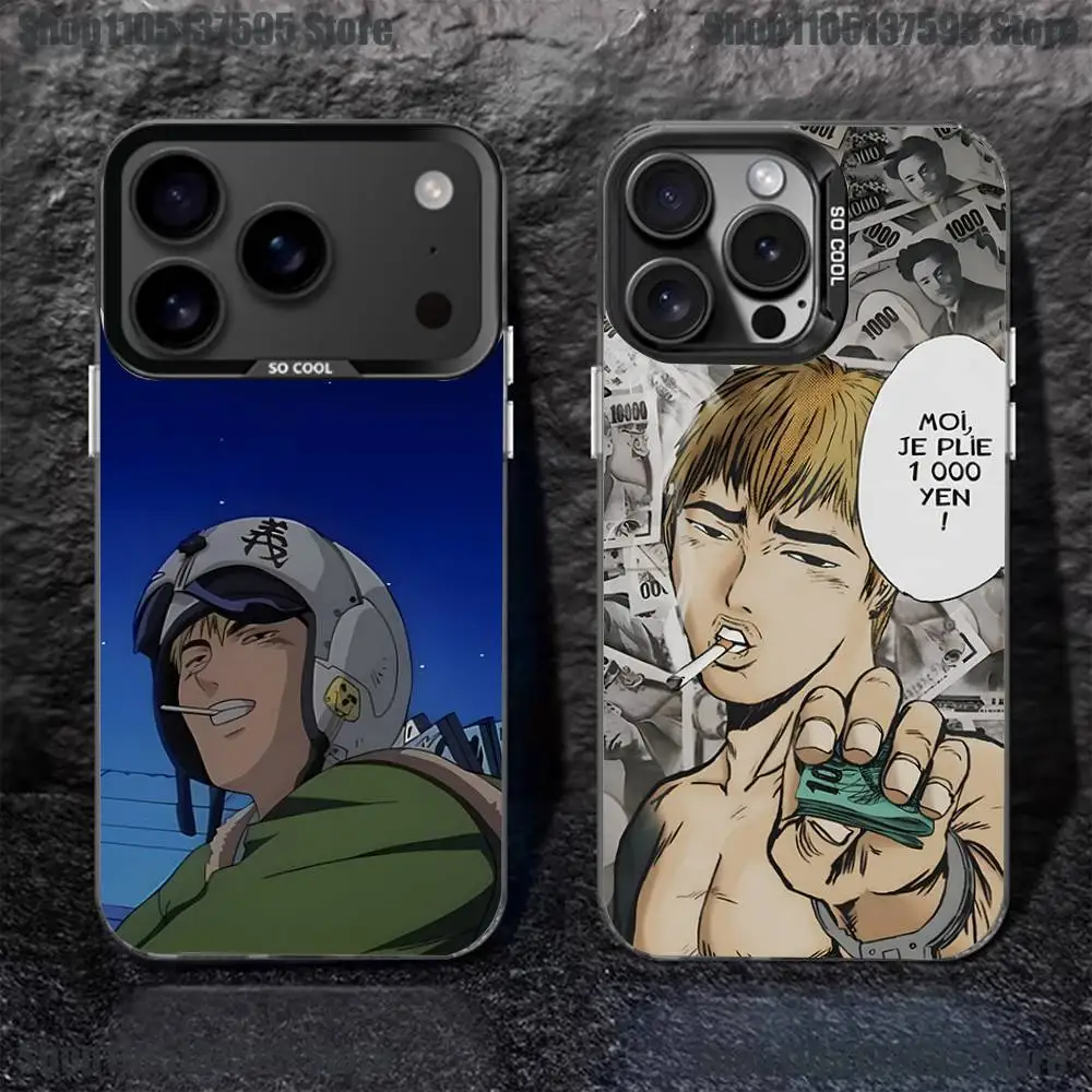 Casing Ponsel Great Teacher Onizuka GTO Untuk iPhone 16,15,14,13,12,11,Pro,XS,Max,Plus,Mini,SE4,E Hitam Matte Anti Benturan