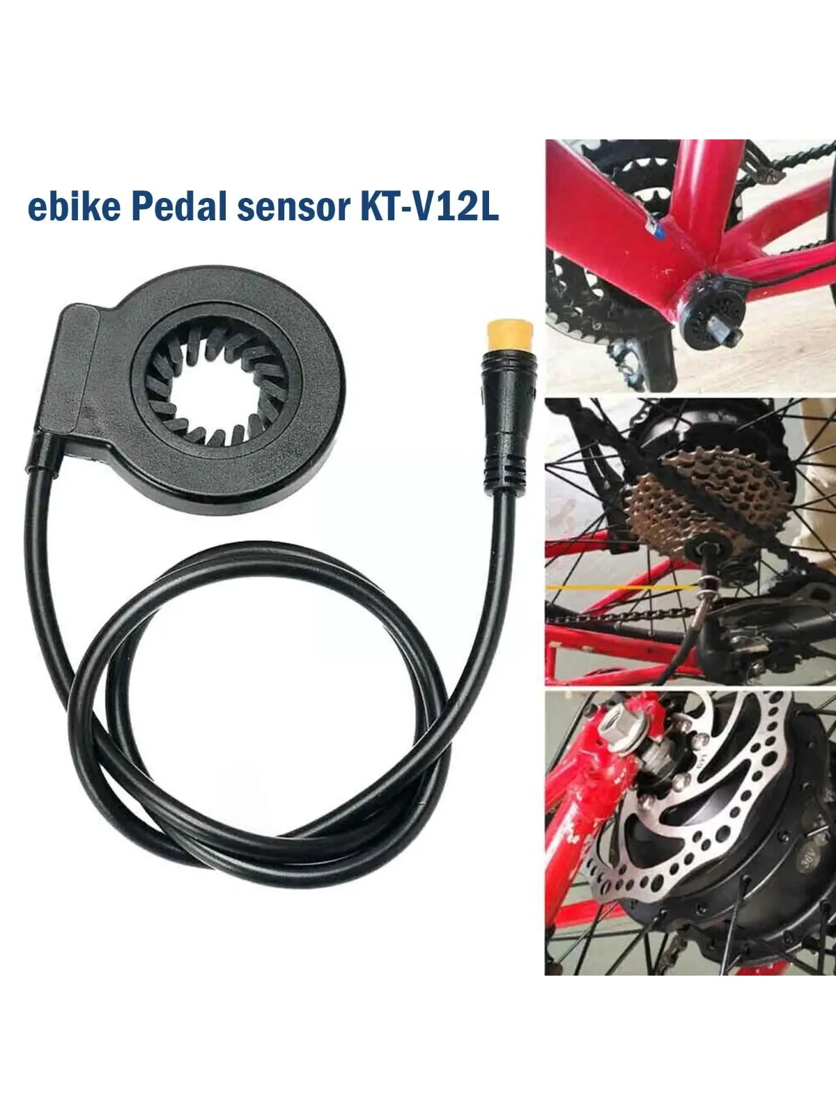 AliExpress NONE Electric Bicycle Pedal Sensor KT-V12L Easy Fitting Hall Speed Cadence Pedal Black Dual PAS Sensor Parts Ebike Sensors Assis H7A0