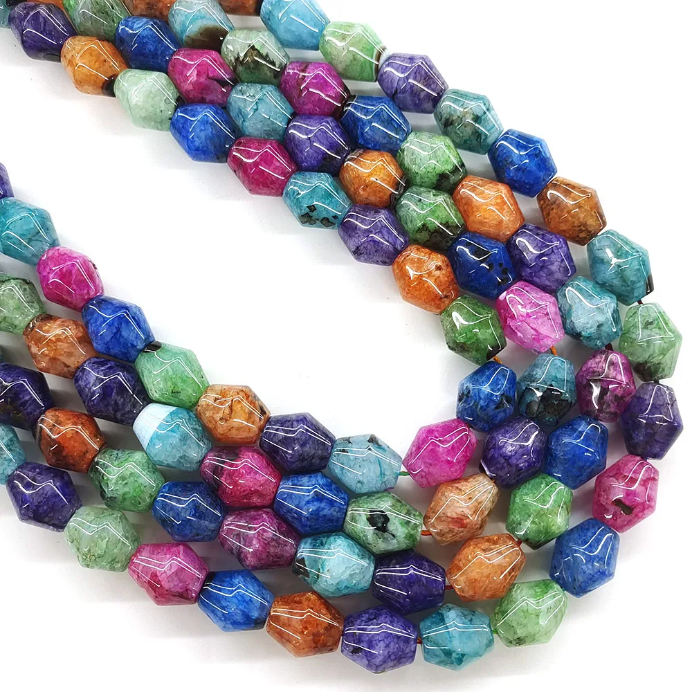 Cone Shape Beads Natural Stone Multicolor Uruguayan Agate Bead Healing Crystal Gemstone for Jewelry Making DIY Bracelet Necklace
