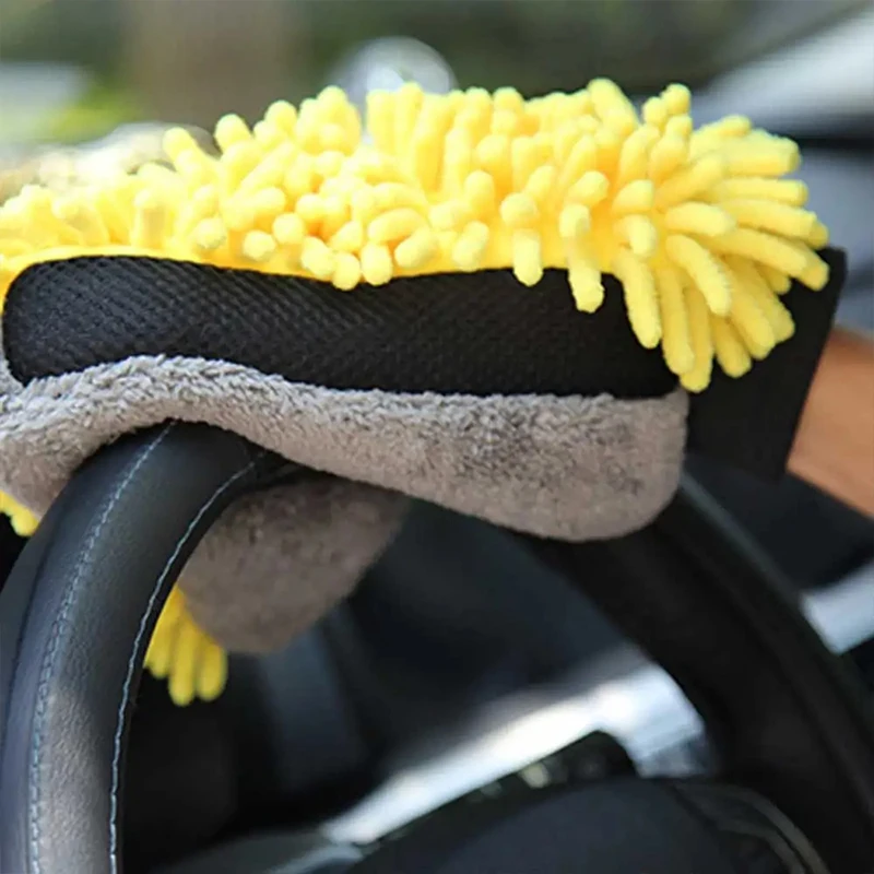 New Car Wash Coral Velvet Chenille Single-Sided Cleaning Gloves Household Dust Bear Paws Car Wash Tools Wholesale