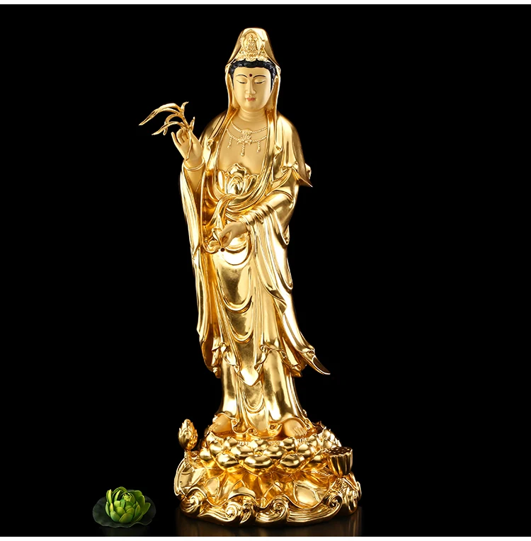 48CM Large Asia high grade gold gilding Guan yin PUSA Avalokitesvara Buddha statue HOME shrine Efficacious FENG SHUI