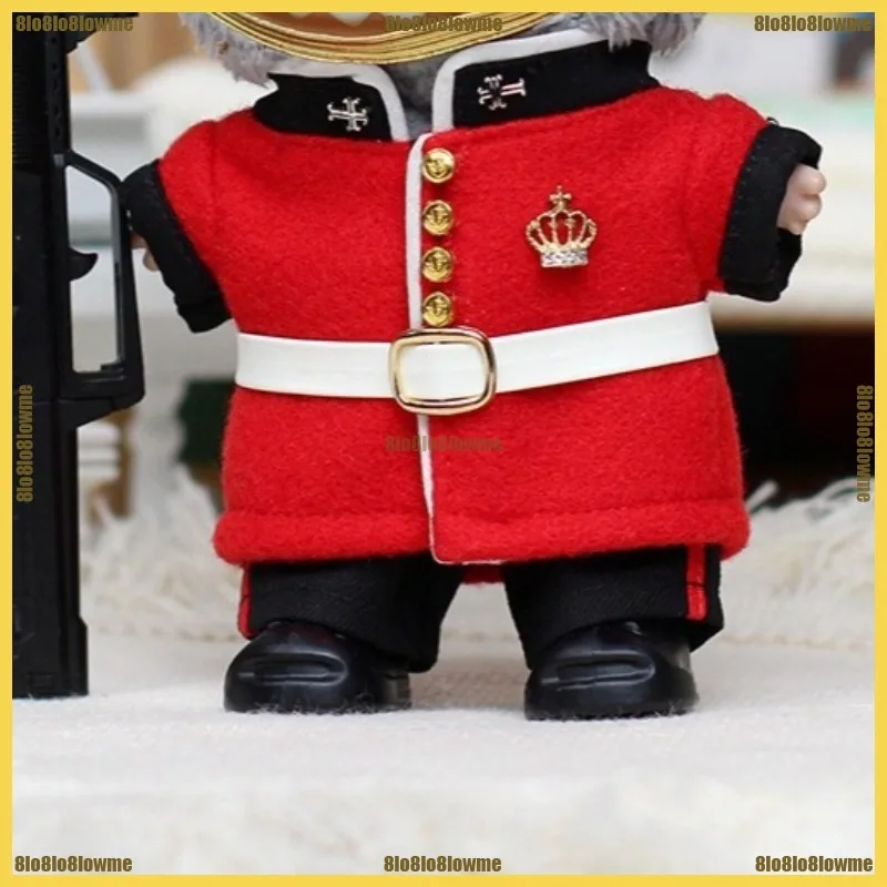 New Labubu Clothes Luxury Royal Guard Cap Uniform 5-piece Set Mini Plush Doll Clothing Fashion Doll Accessories DIY Gift - Image 4