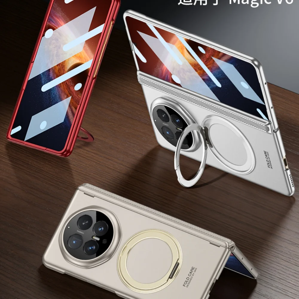 

Держатель-кольцо 360° для Honor Magic V6, защитный чехол для Magsafe, полная защита задней панели телефона с закаленным стеклом