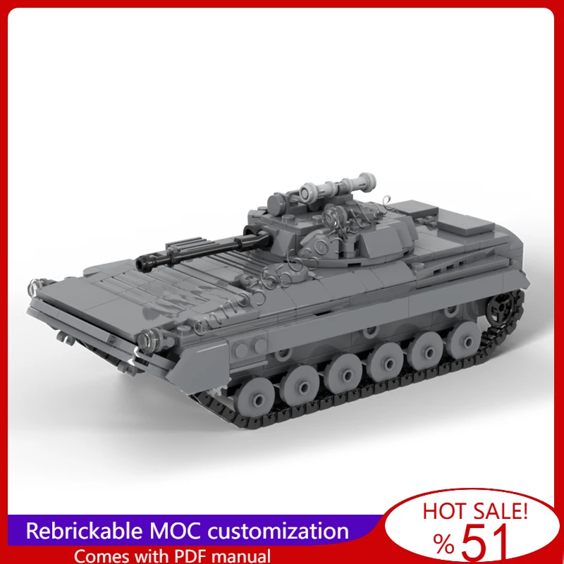 612 PCS MOC Customize Battle Series BMP 2 Deluxe Tank Model DIY Assembled Educational Creative Children Toys Surprise Xmas Gifts