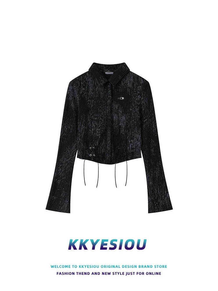 

Женская укороченная куртка с длинными рукавами в уличном стиле, с высокой талией, на пуговицах, приталенная, весна 2024, модный тренд BM