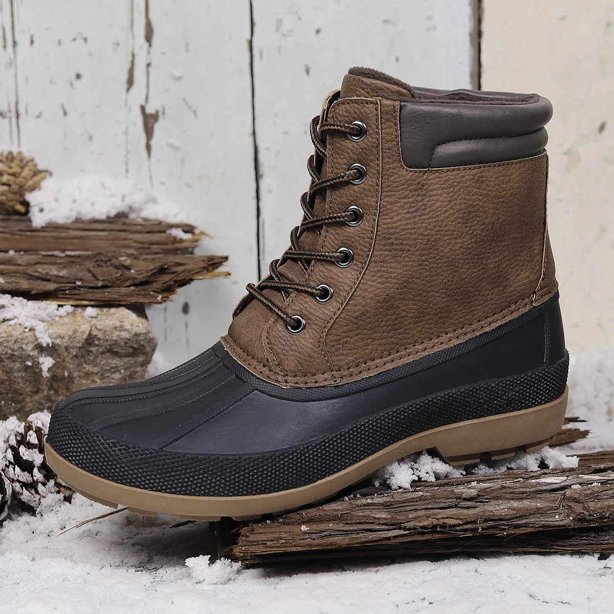 Mens Winter Duck Boots Waterproof Snow Boots