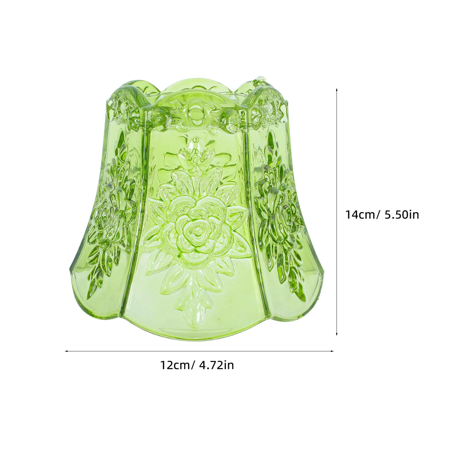 Small Glass Green Rose Mini Lampshade Vintage Flower Shaped Glass Shade Replacement for Table Floor Wall Chandelier D15cm H12cm