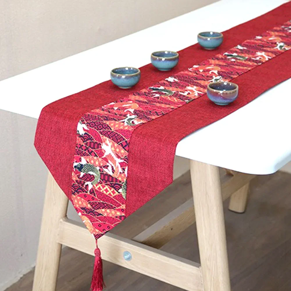 KAUNFO Printed Table Runner Table Cloth Table Linen for Party Festival Dining Home Decor 30x180cm 1PC