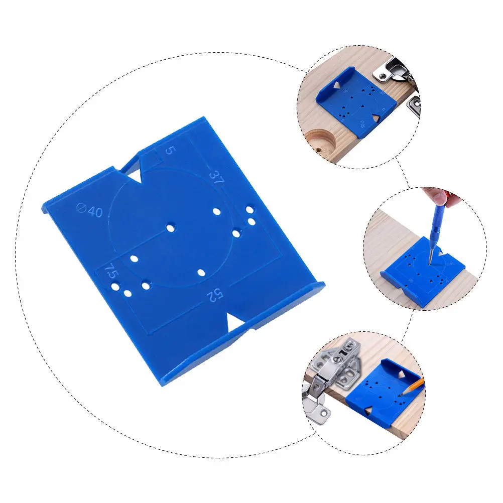 Professional Concealed Hinge Jig Compact One-Hand Grip Door Hinge Router Template for Accurate Dowel Positioning Cabinet