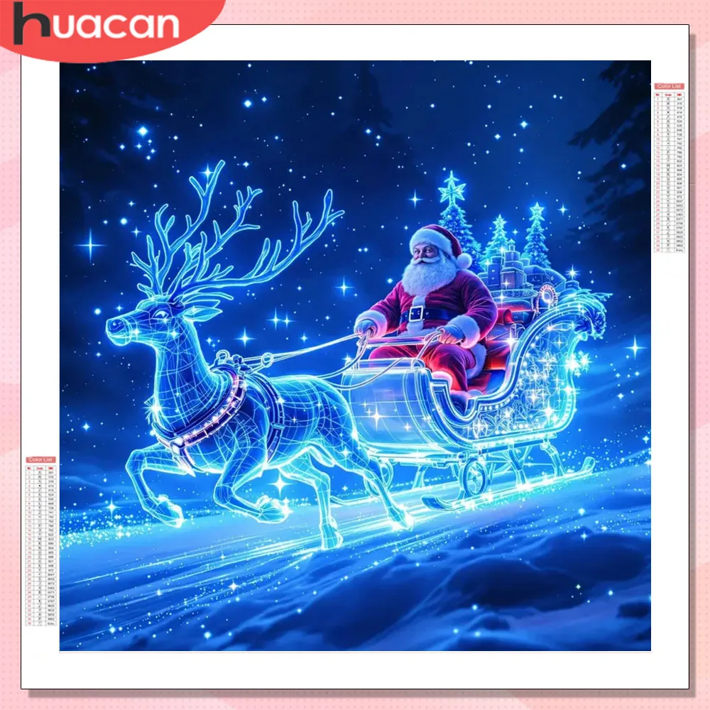 

HUACAN Christmas Diamond Painting Santa Claus Mosaic Picture Of Rhinestones Full Drill Diamond Mosaic Deer Fantasy Home Decor