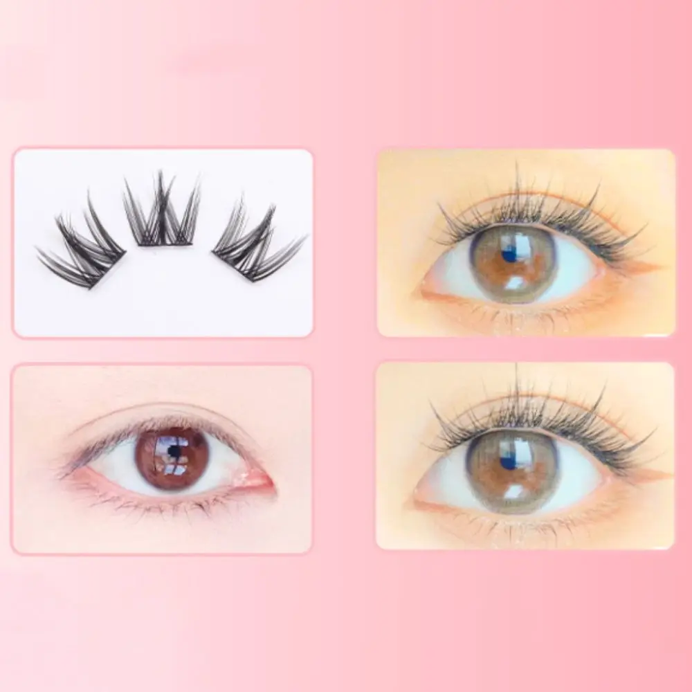 Zachte DIY Gesegmenteerde Valse Wimper Manga Lieve zelfklevende Wimpers Harde Steel Imiteren Dieren Lijm Gratis Valse Wimpers make-up