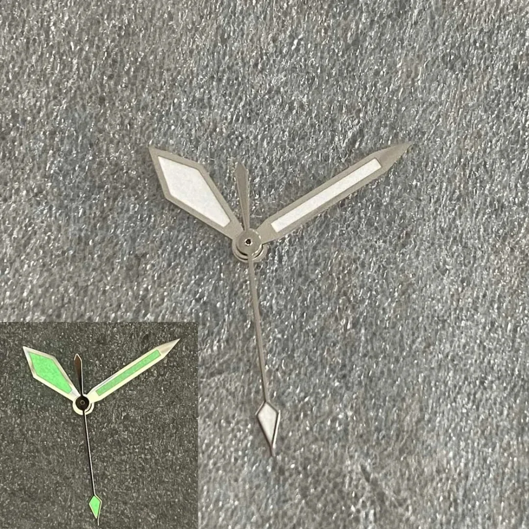 Diamond Watch Hands with Green Luminous for NH35/36/4R/7S Automatic Movement Men's Watch Replacement Parts Watch Pointer