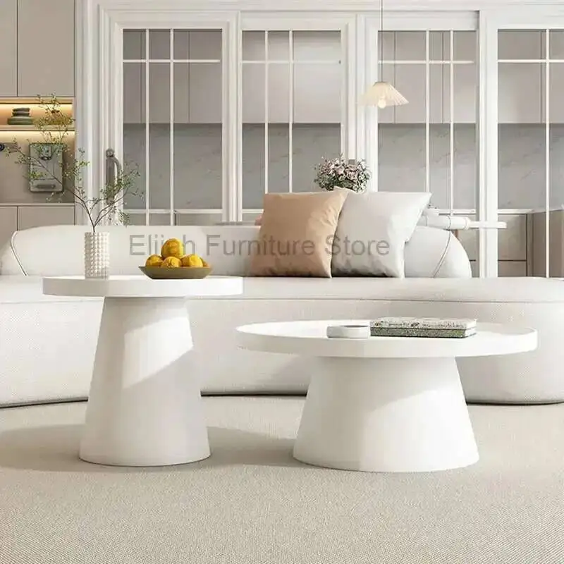 

Simple Aesthetical Tray Coffee Tables Black Ornaments Adjustable Coffee Table Round Minimalist Mesa Centro Salon Home Furniture