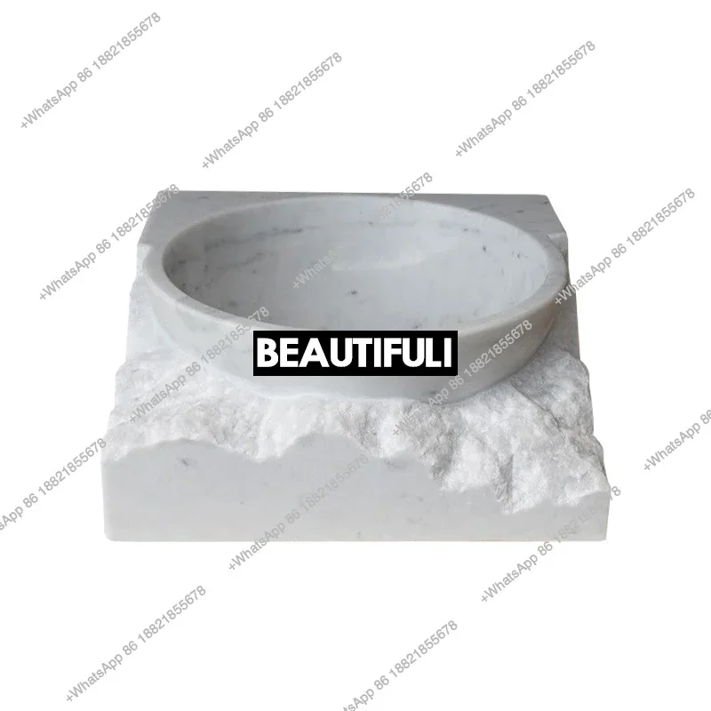 

Z136Nordic bathroom natural marble countertop basin balcony creative washbasin hotel