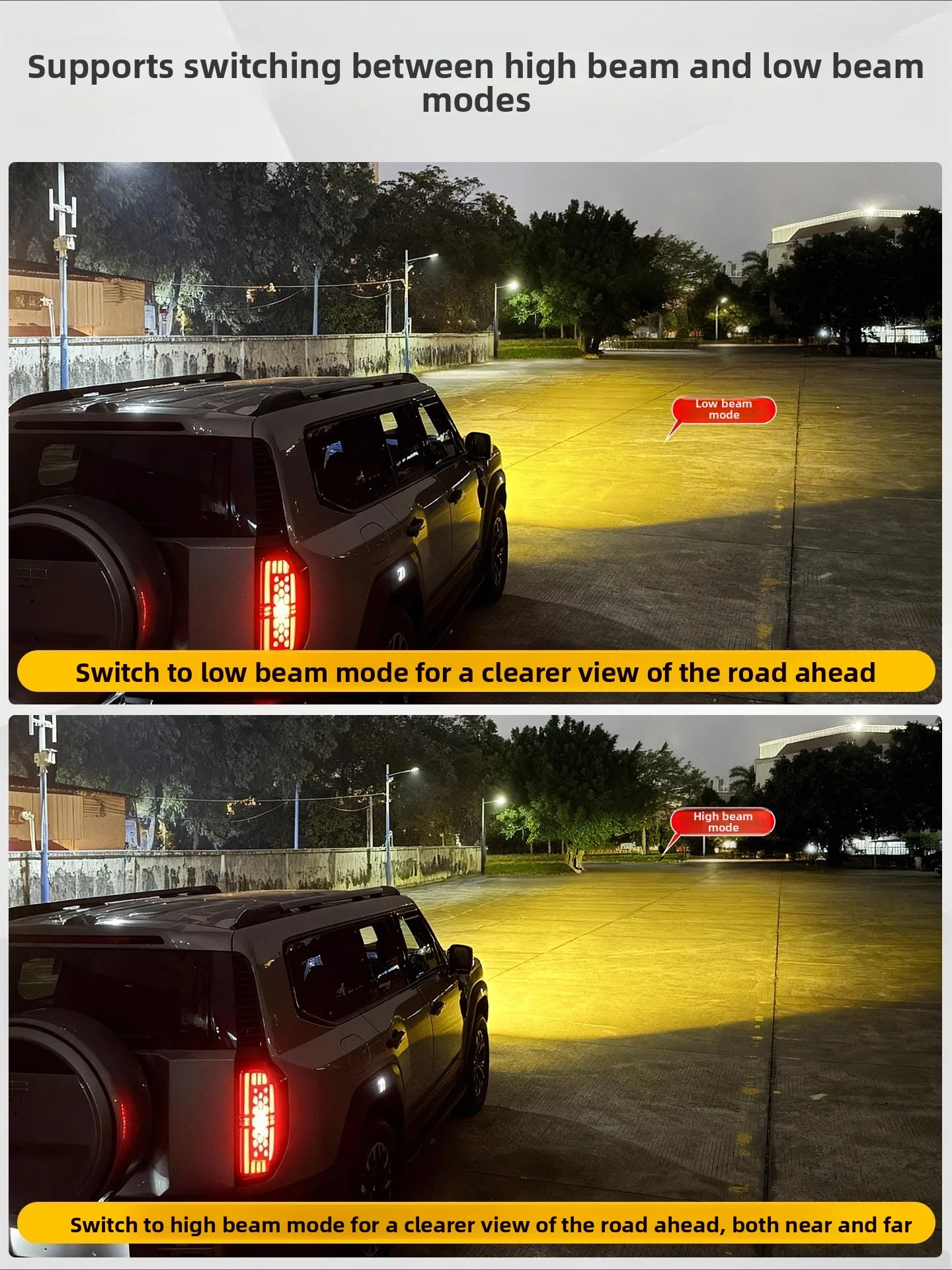 For Jetour G700 gold eye fog light special high brightness LED high and low beam lens spotlight modification accessories