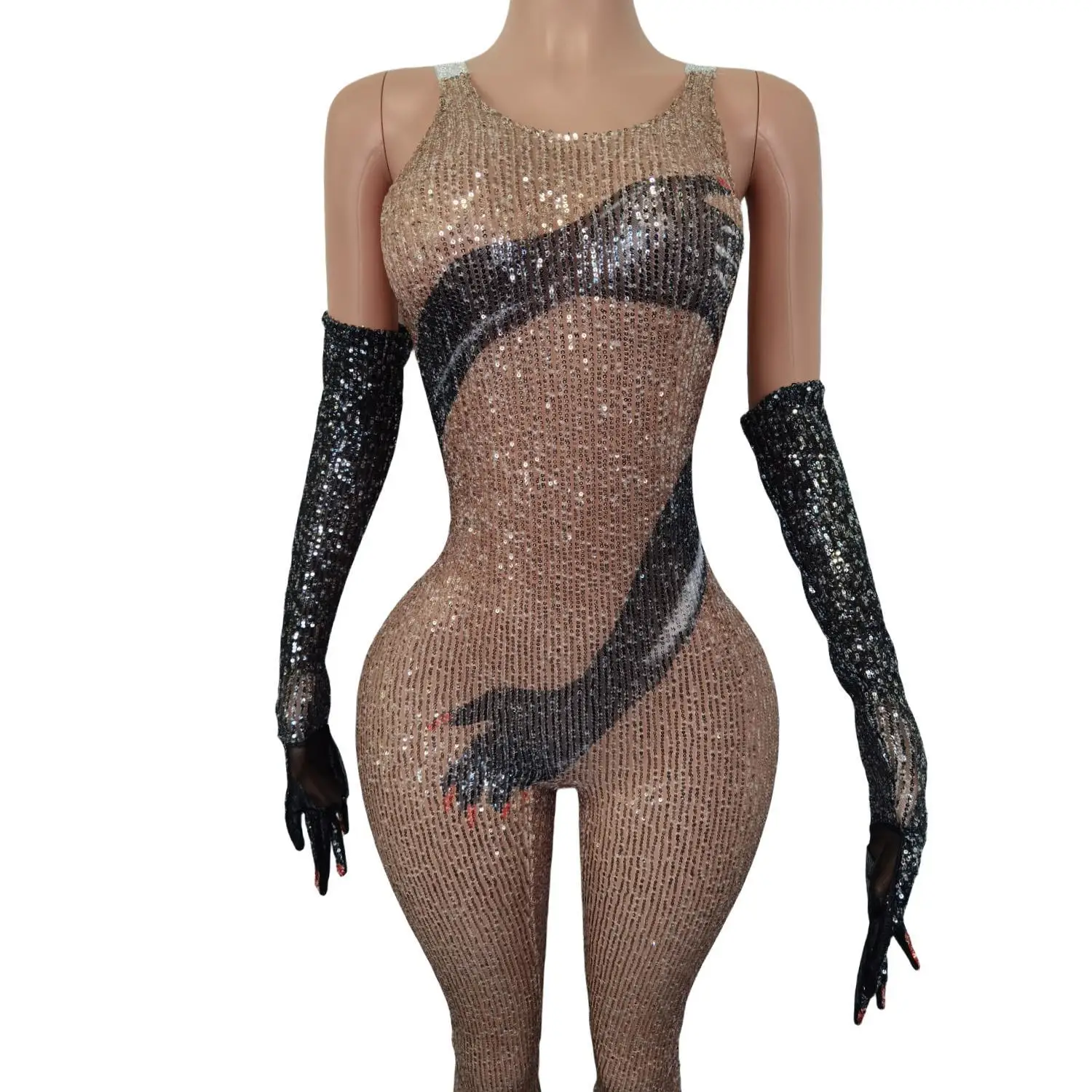 

Halloween Photoshoot Stage Costume Diamond Bodysuit Show Dancewear Pole Dance Leotard Bodycon Rompers Women Rhinestone Jumpsuit