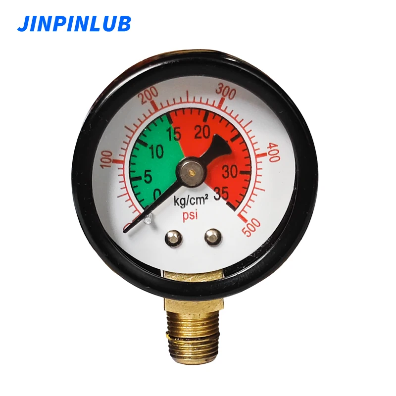 JINPINLUB 600psi 35 bar dry piezometer Dial Plate vertical Pressure Gauge For Centralized Lubricating Pump