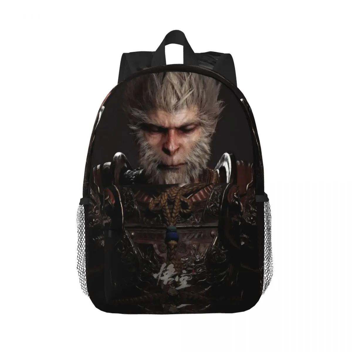 Wu Kong-Black Myth impresso leve Casual Schoolbag, adequado para a escola, ao ar livre, compras, escritório, 15 Polegada