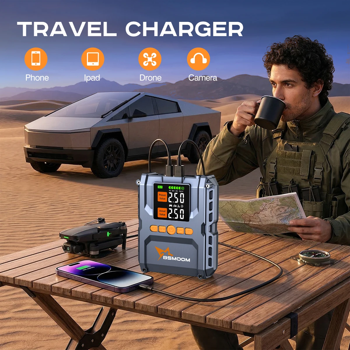 26800 mAh/21800 mAh Auto Starthilfe Power Bank Luft Kompressor Notfall Batterie Booster Start Gerät Ladegerät Diesel Benzin – Detail 3