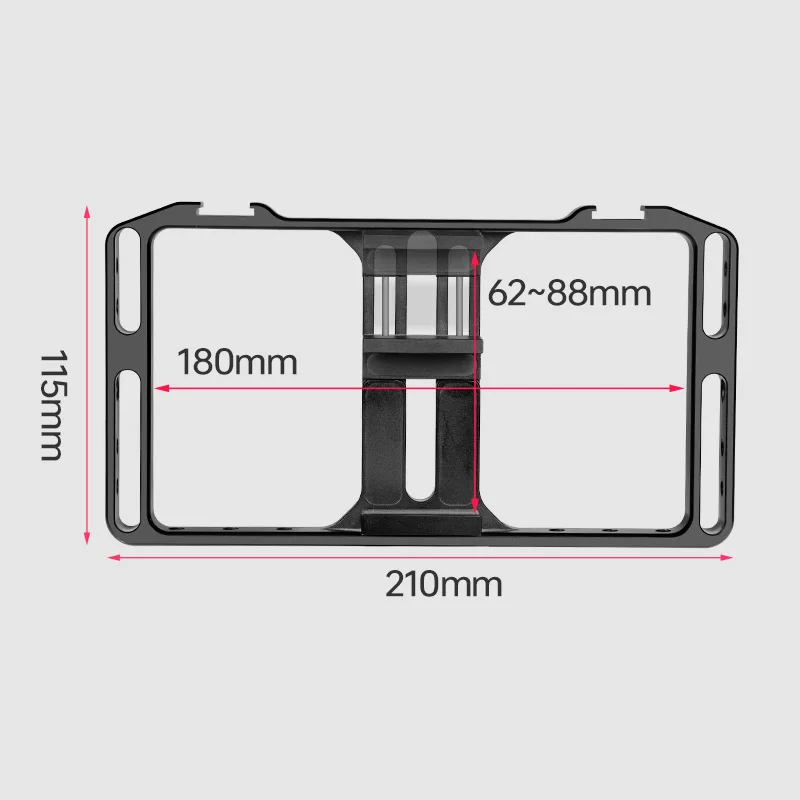 Manbily Universal Aluminum Alloy Rabbit Cage Wooden Handle Set Handheld Grip Filming Video Stabilizer Case Mount for Smartphone