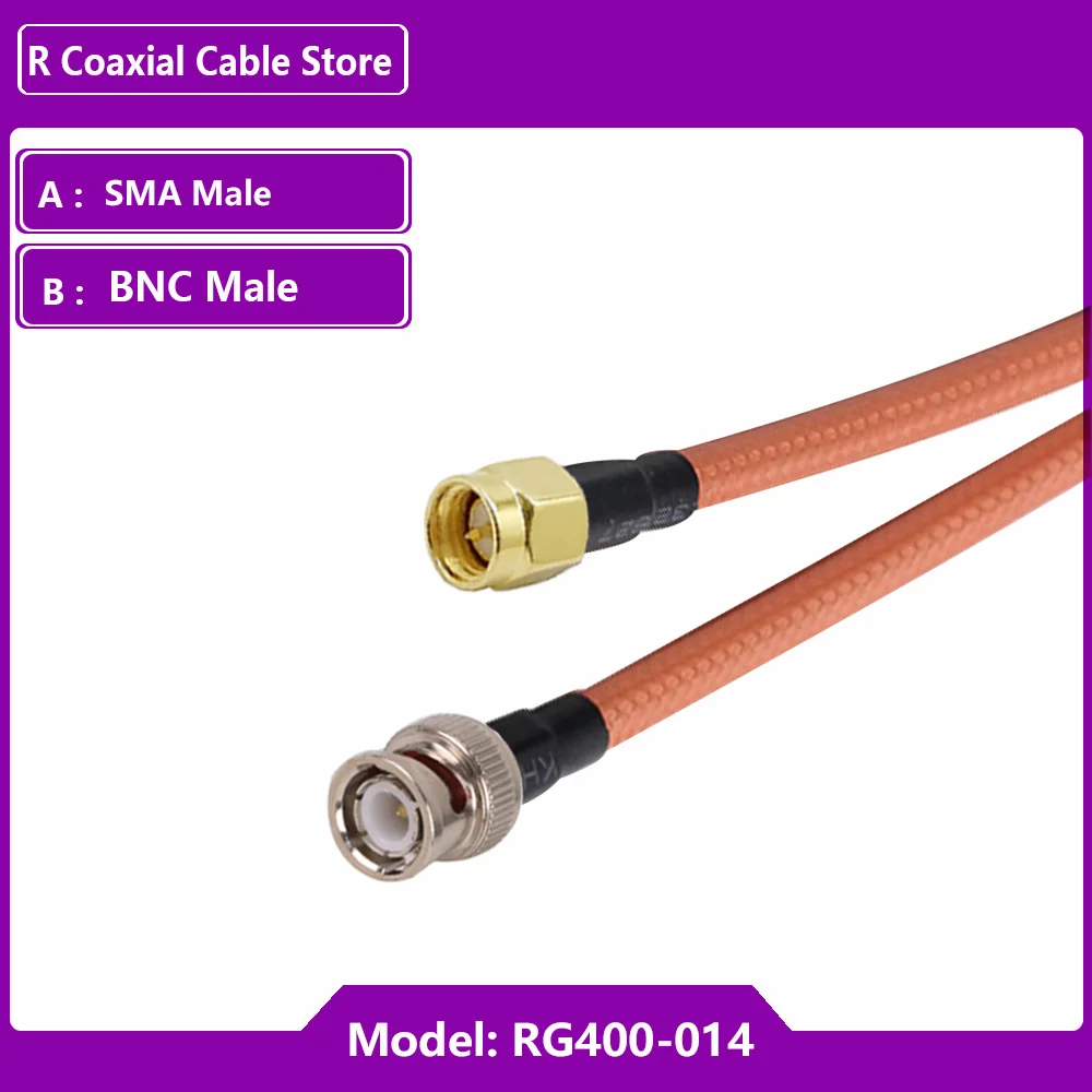 BNC Male Right Angle to SMA Male Plug SMA Female Jack Connector RF Coaxial RG400 Double Shielded Cable Pigtail Jumper Adapter