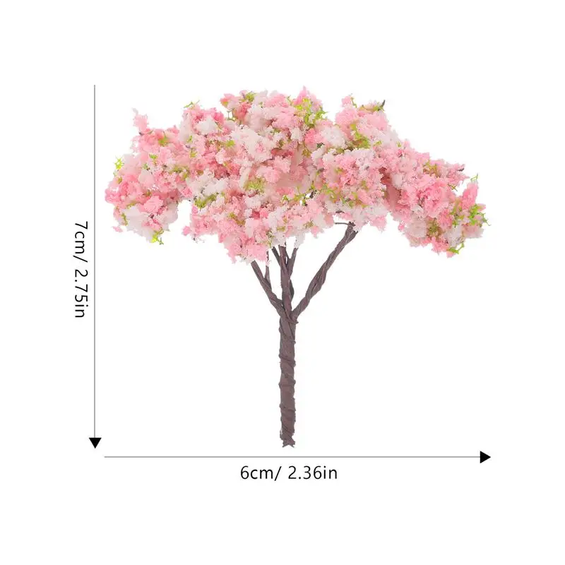 10pcs Artificial Cherry Blossom Palmier Mini Lifelike Cherry Flower Tree Miniature Micro Landscape Blossom Palmier Sand Table