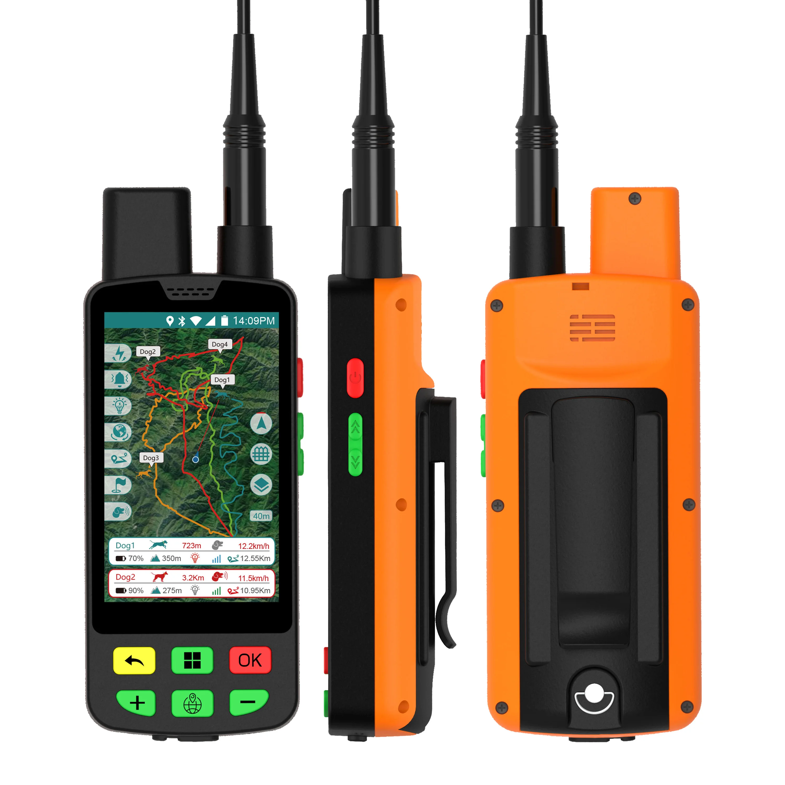 MSRugged GPS Belt for Dogs: Buckle Charging Interface (IP68) + Microphone/Speaker Unit & Electric Shock Column