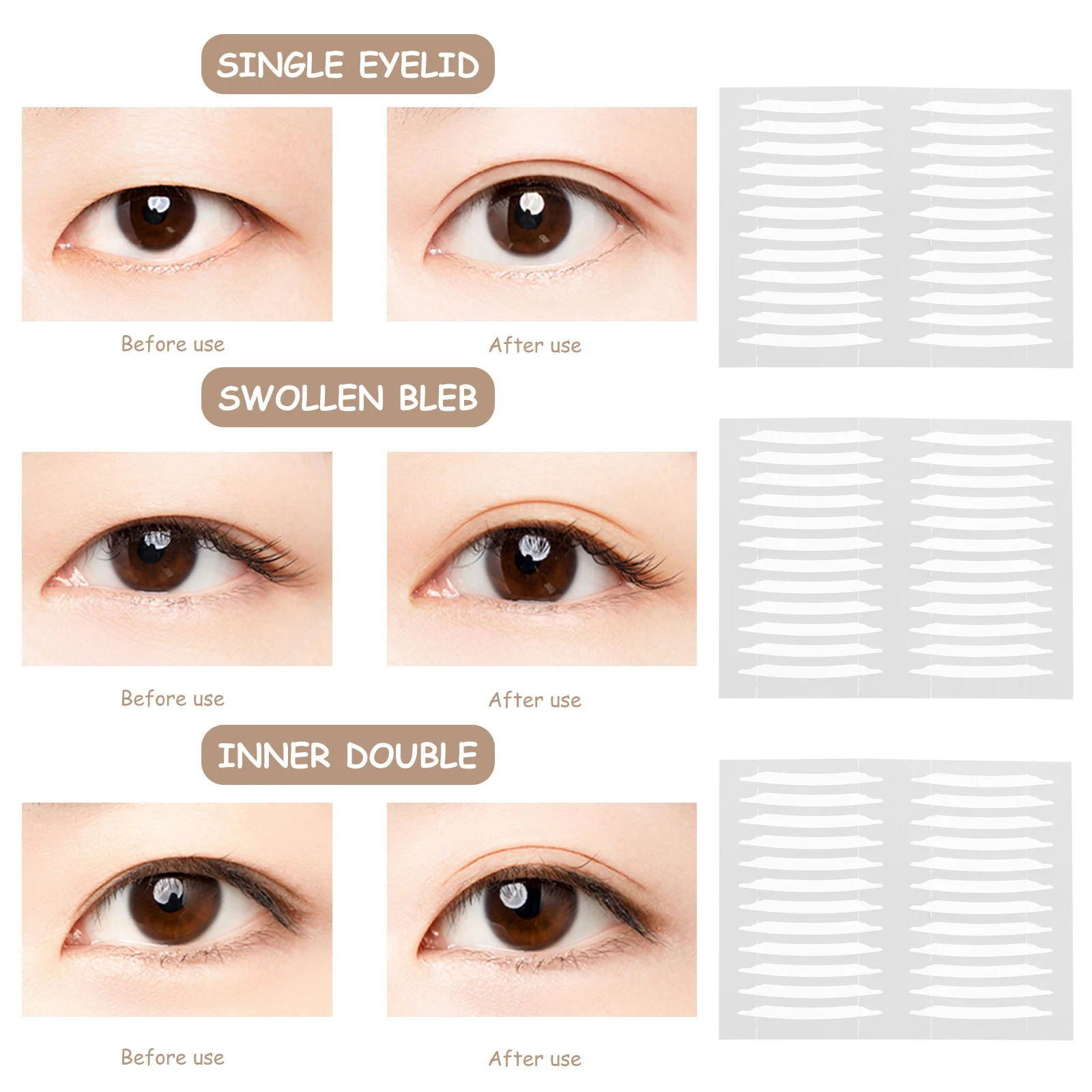 

30 Sheets Invisible Eyelid Stickers Easy Apply No Waste Eye Lifting Strip for Girls Comfortable Double Eyelid Makeup