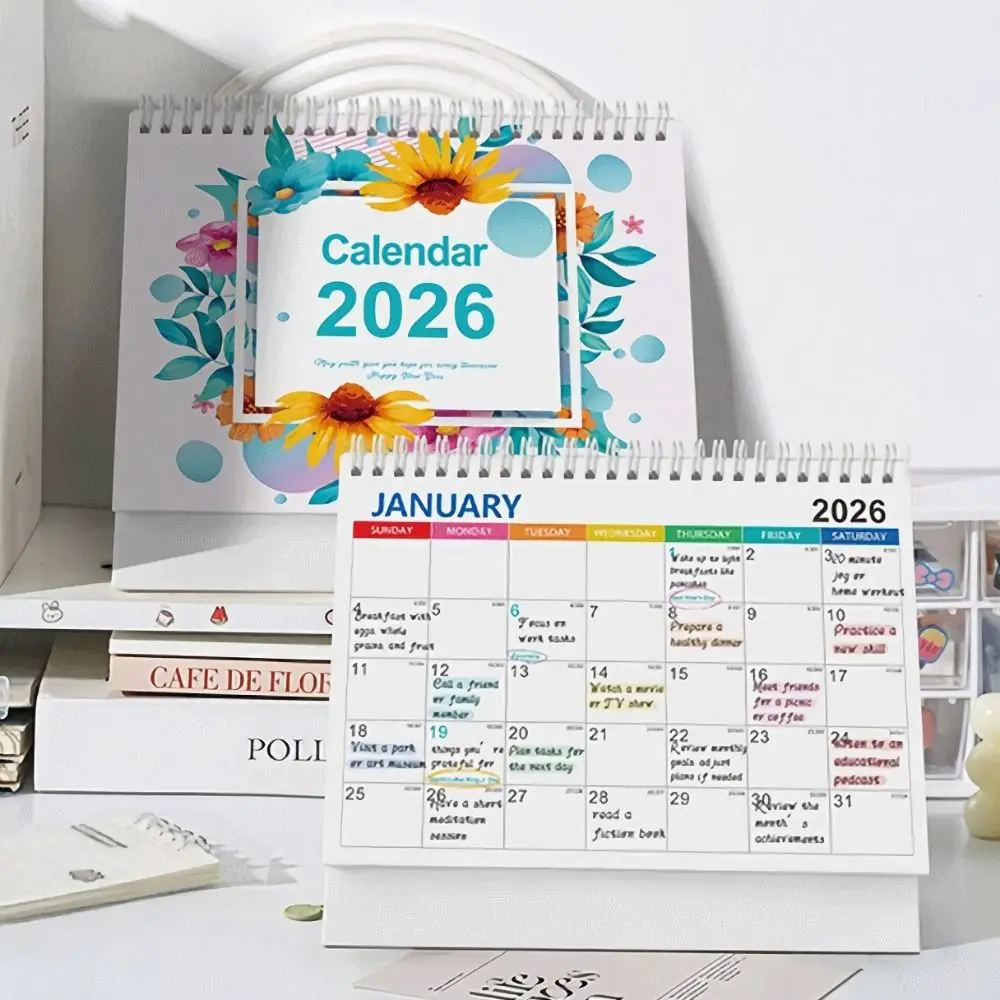 

Decorative Desk Calendar Stable Support Triangular Support Desktop Calendar Standing Calendar Binding Calendar 2026 Calendar