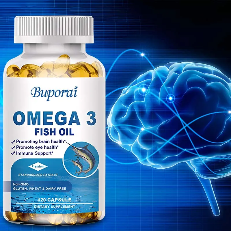 

Omega 3 Fish Oil Supplements - Benefits Brain and Heart Health and Boosts The Immune System, and Provides Energy
