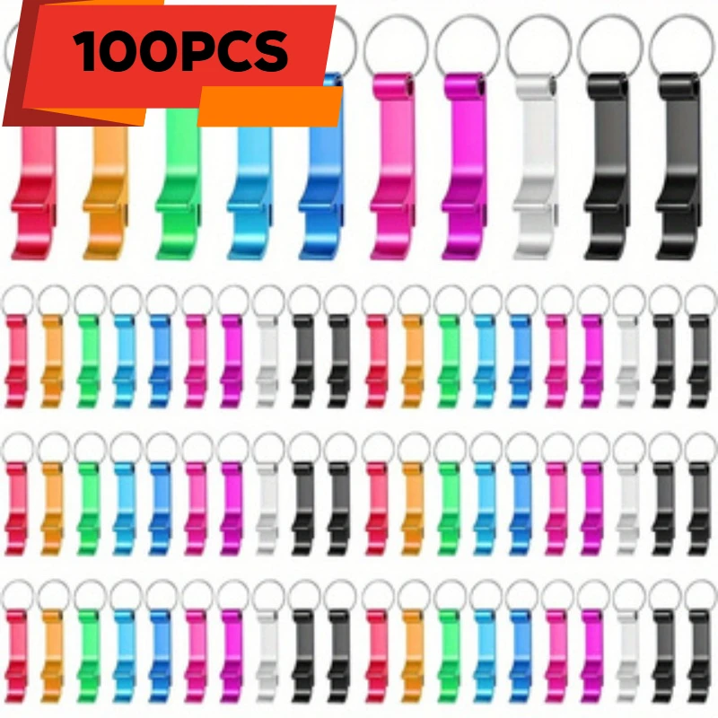 100PCS Mix color beer bottle opener aluminum bottle openers key chain bottle opener beverage bottle opener for men women