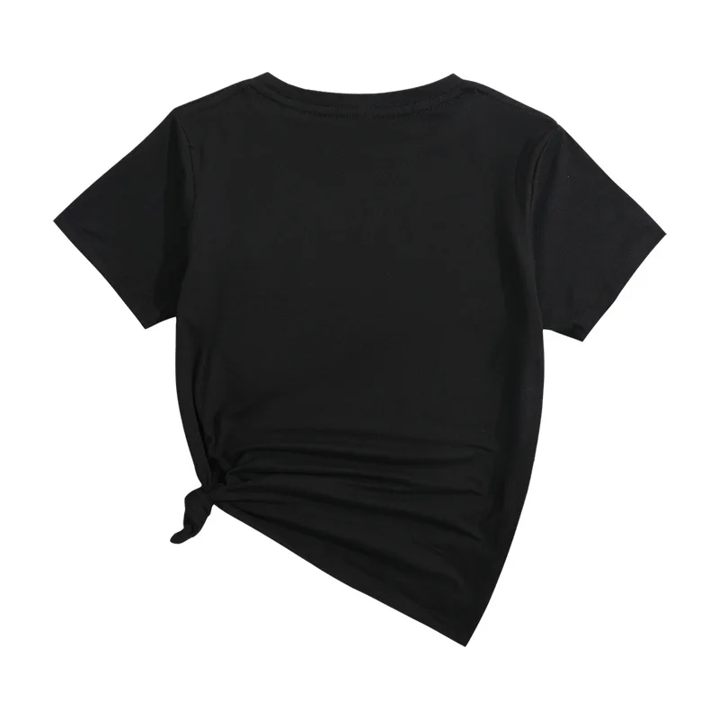 Femmes décontracté rond Ne T-shirt lettre imprimer taille américaine haut confortable coton matériel automne Faion dames Dr