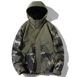 Military Bomber Jacket Men Fashion Casual Camping Jacket Coat Windproof Hooded Windbreaker Coats Male Oversize Outerwear 4XL