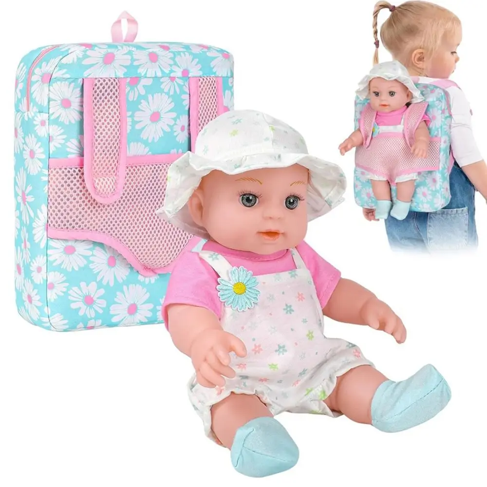 Fashion 12-inch Backpack Handbag Large Capacity Accessory Backpack Portable Cute Flower Combination