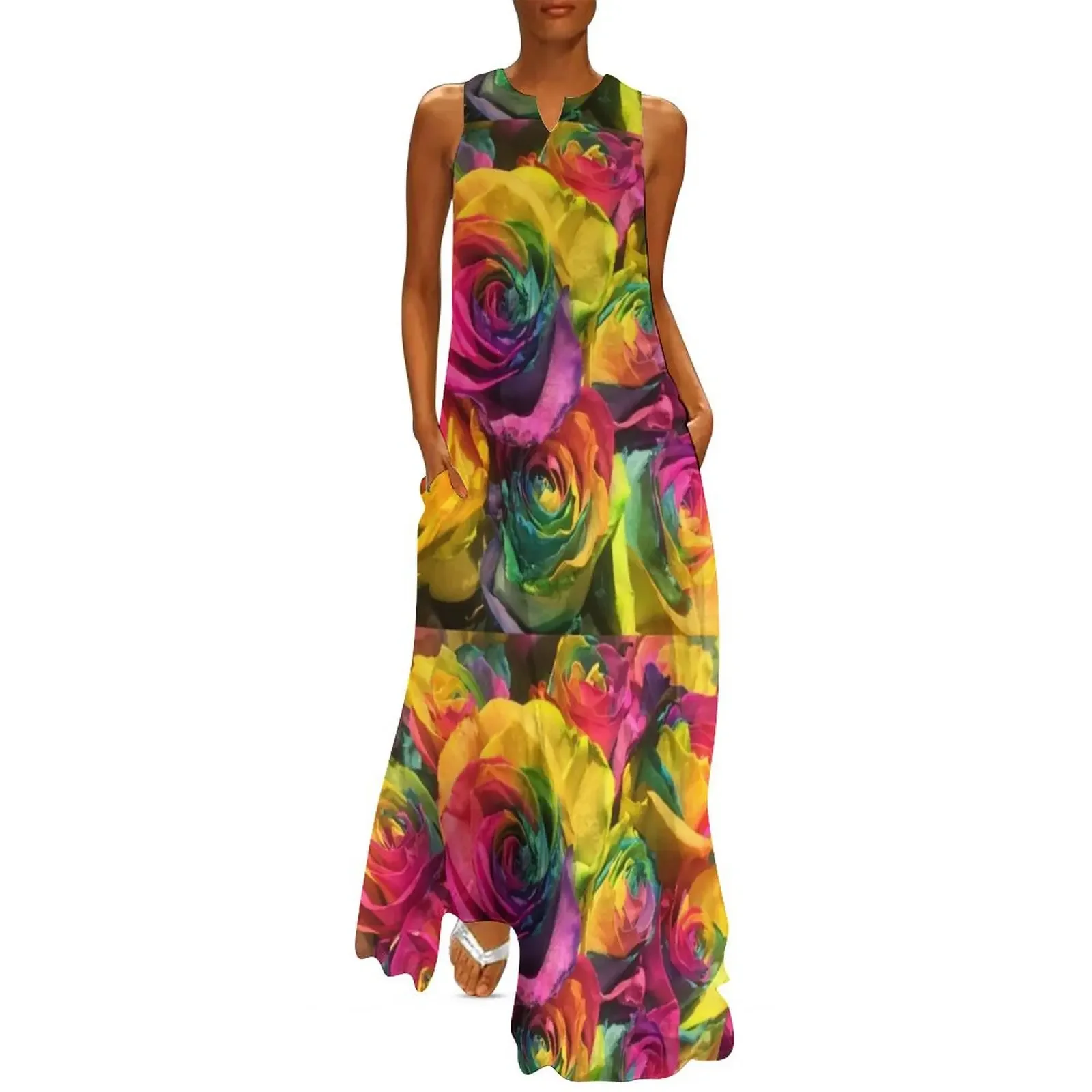 

rainbow roses Long Dress summer dress woman 2025 trendy clothes for women Womens dresses Dress