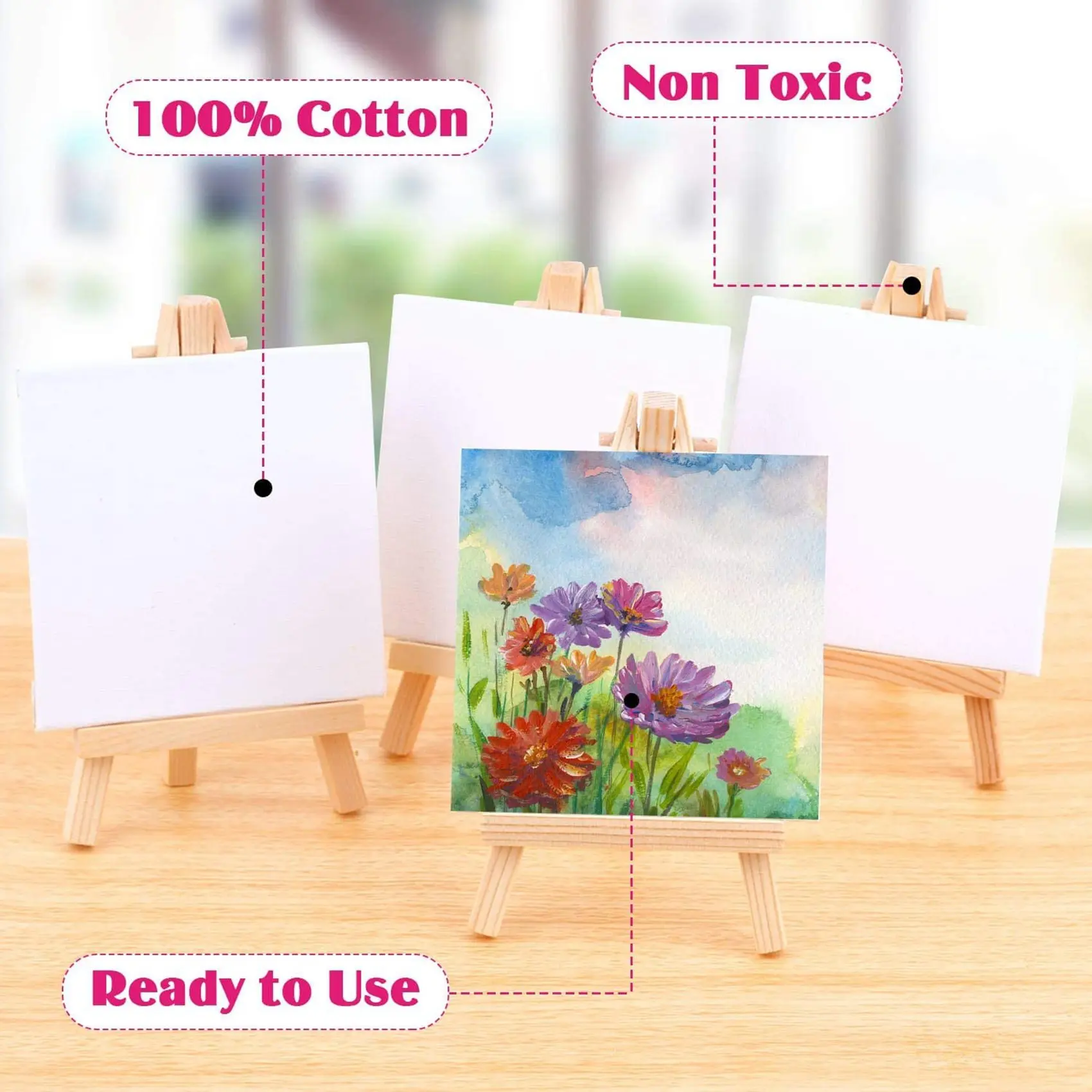 Delicate Texture-40Pcs Mini Canvas Drawing Board With Easel, Painting Canvas Panel, Suitable For Art Painting Party Supplies