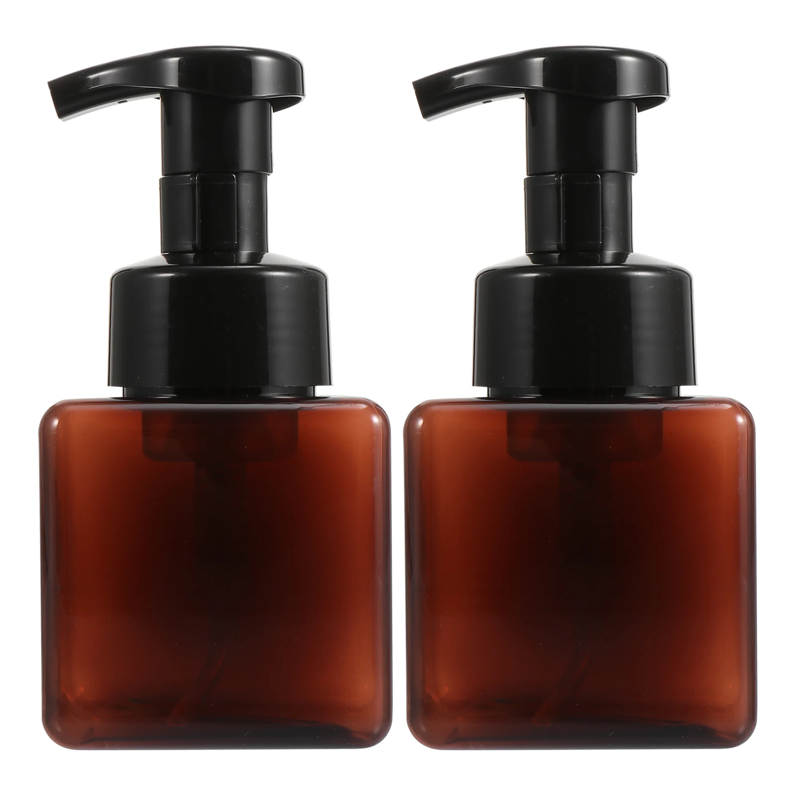 2 stuks 250 ml bruin zwart pomp schuimende fles vierkante reiscontainers hervulbare lotiondispenser draagbaar