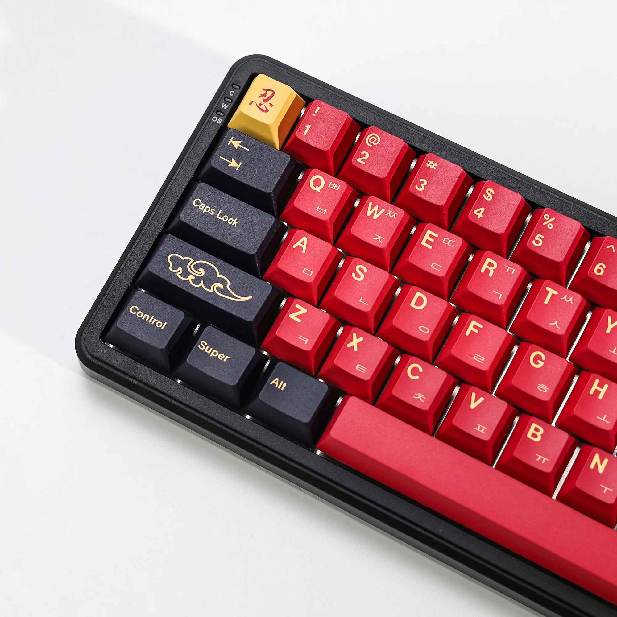 KBDiy Koreanische Tastenkappen Retro GMK Red Samurai Cherry Profile PBT Ailce Tastenkappen-Set für 60% Gaming Mechanische Tastatur – Detail 11
