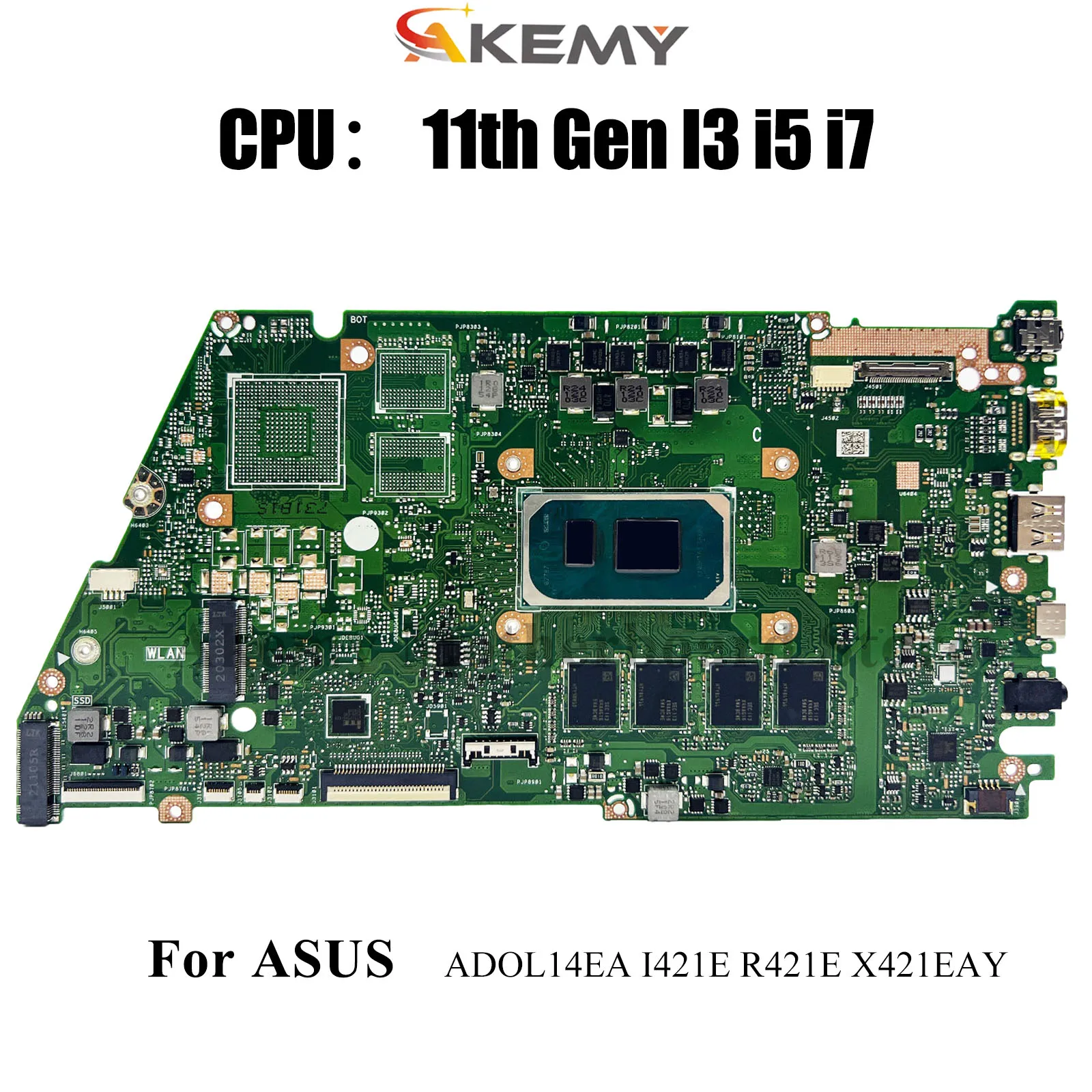

Материнская плата для ноутбука X421EA для ASUS VivoBook ADOL14EA S433E X421E X421EAY K433E R421E I421E с процессором 11-го поколения I3 i5 i7