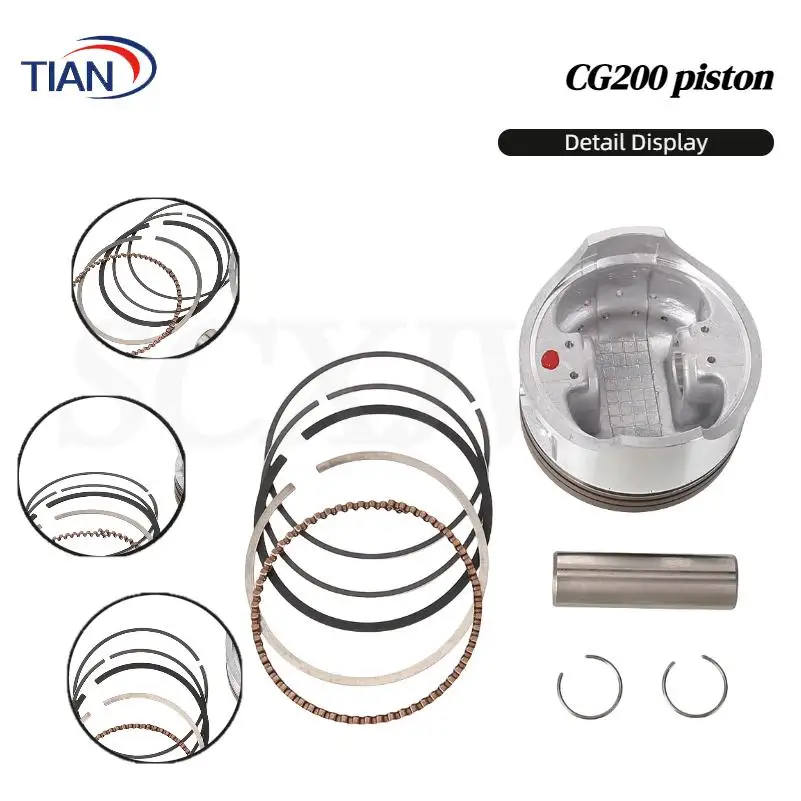 

Upgraded CG200cc Engine Piston Heat Resistant Heavy Duty Fit CG200 Motorbike Scooter Repair Parts