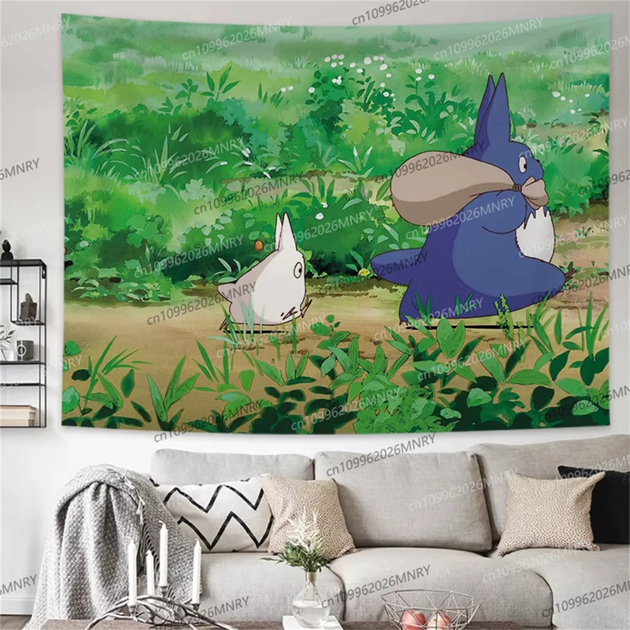 Hayao Miyazaki Totoro Background Cloth Ins Hanging Cloth Anime Hanging Paint Wall Bedhead Tapestry Dormitory Wall Cloth Tapestry view 4