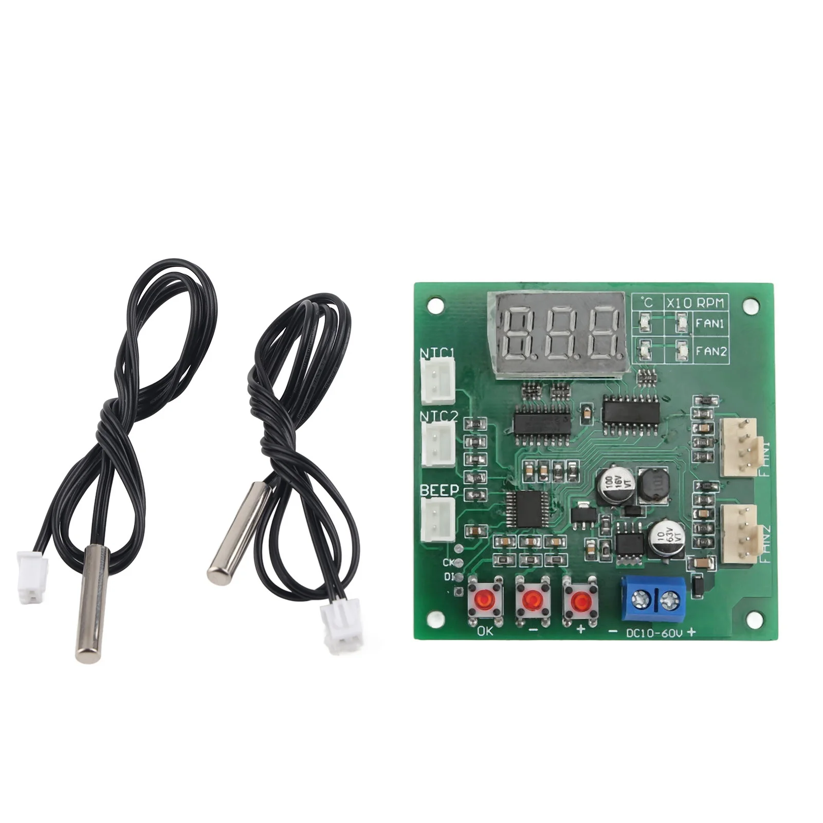 DC10‑60V 2 Channel 4 Wire Fan PWM Temperature Speed Controller Governor Module Internal Fans Components