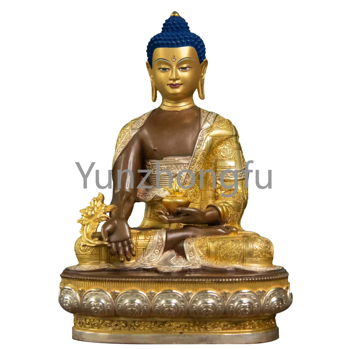 Buddha statue of the Medicine Master Buddha, Tibetan gilded 5-inch 7-inch 10-inch 15-inch 20-inch Shakyamuni Buddha,