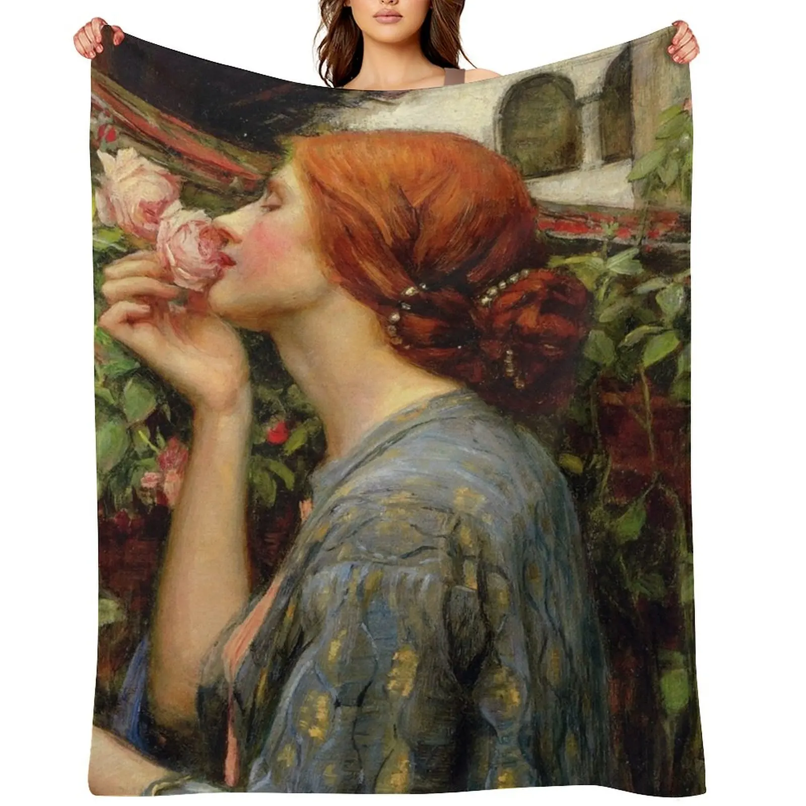 

The Soul of the Rose -John William Waterhouse Throw Blanket Soft Plush Plaid Cute Plaid Sofas Plush Blankets