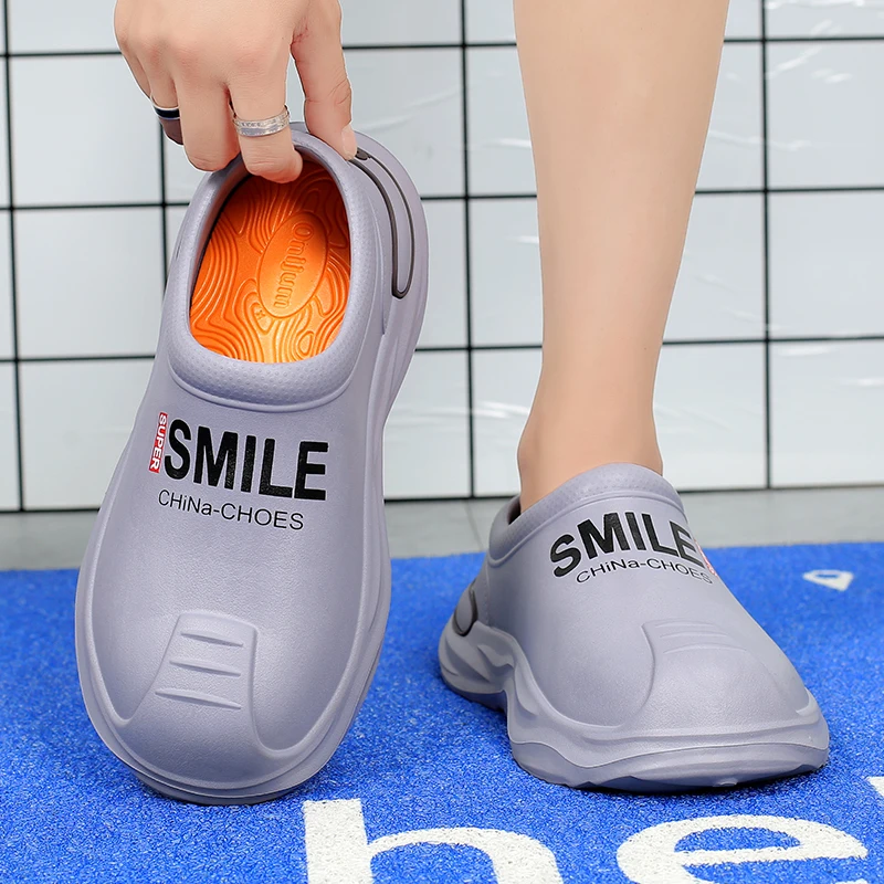 STRONGSHEN Men Chef Shoes Summer Slipper Kitchen Clogs Work Shoes Flip-flop Waterproof Oil-proof Sandal Non-Slip Garden Slippers