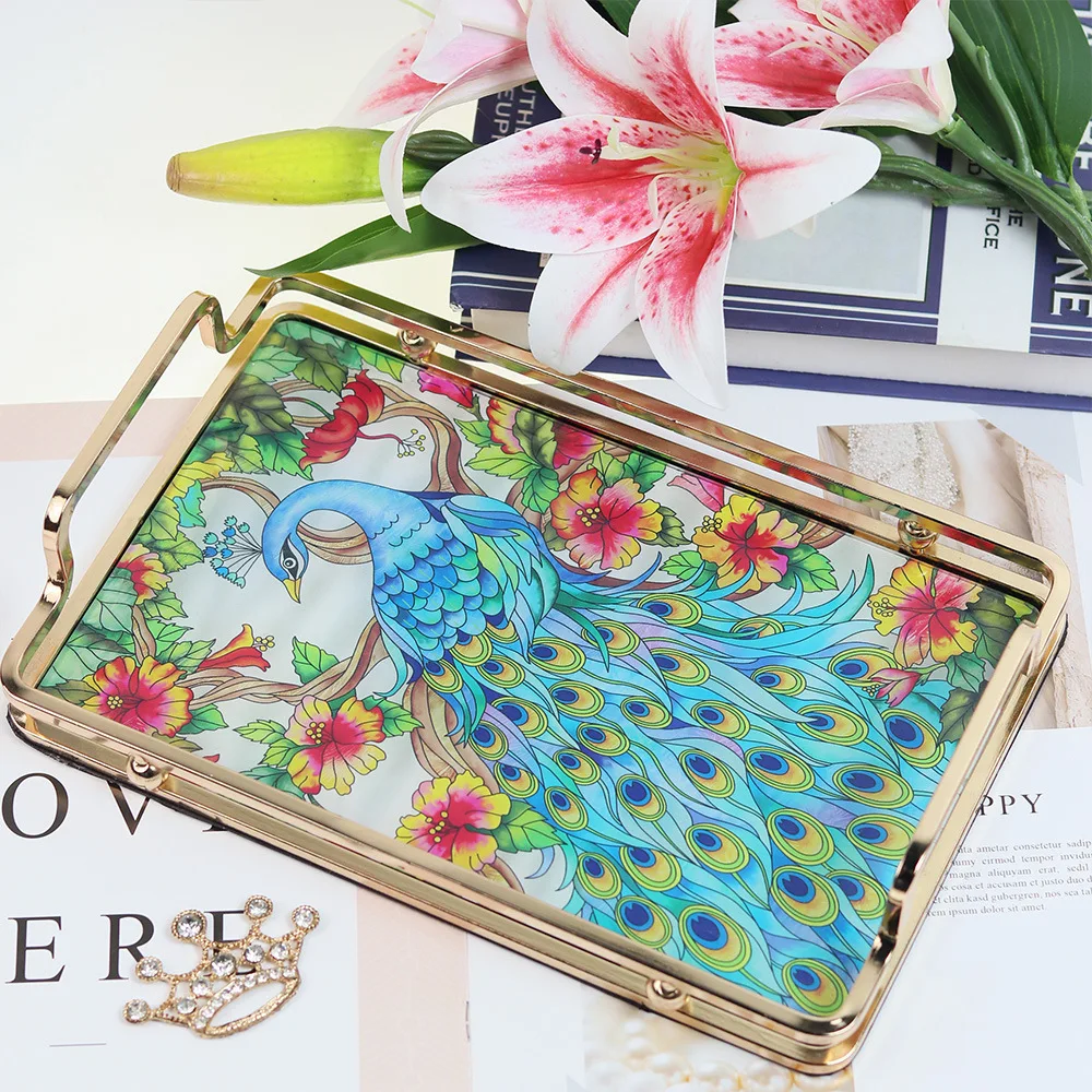 Handmade Tray, Glass Storage Box, Snacks, Cosmetics, Glass Rack, Stained Glass, Peacock Ornament, Direct Sales.