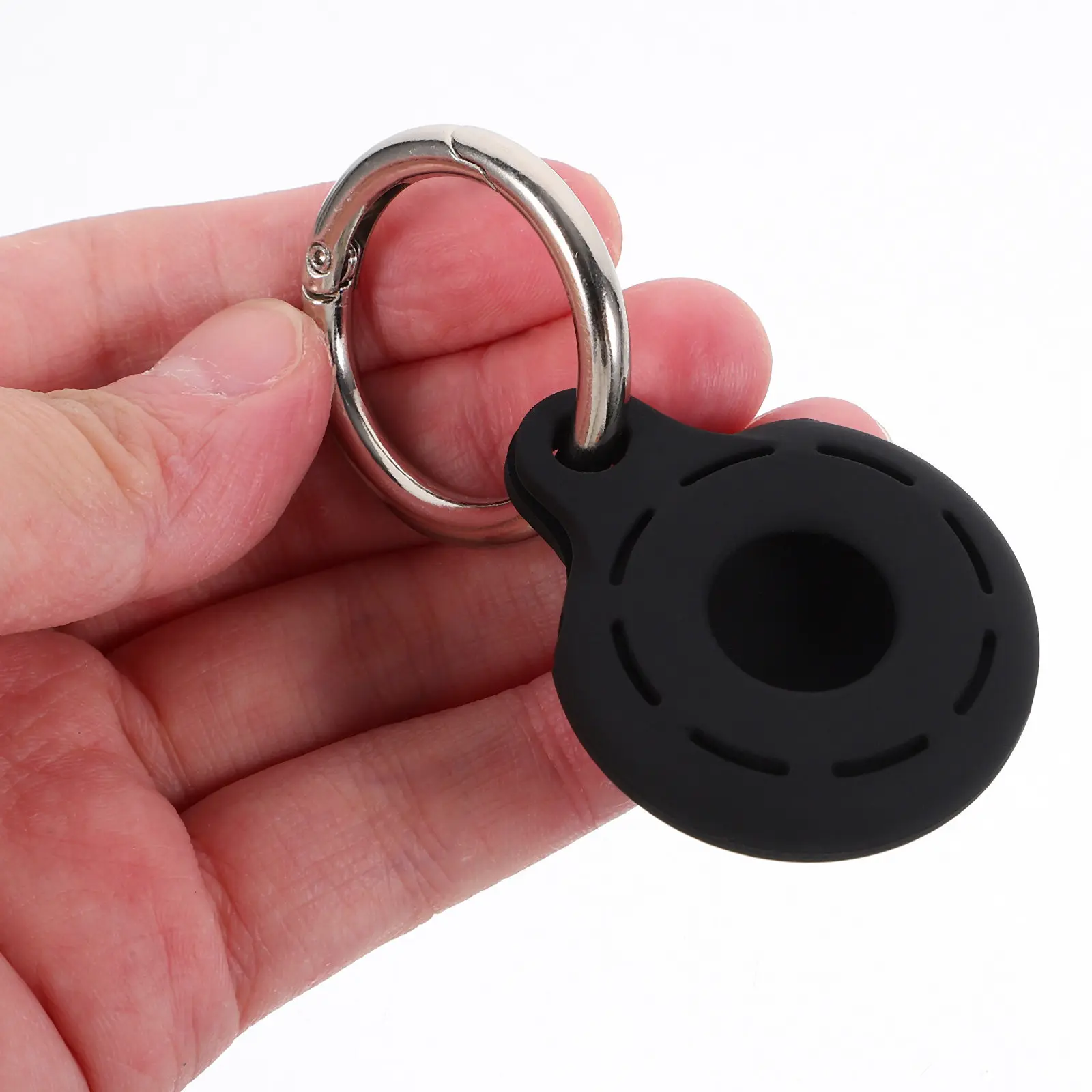 

4Pcs Keychain Protective Covers Silicone Aluminum Alloy Tracer Case Anti Lost Shell Lightweight Tracer Protector Holder