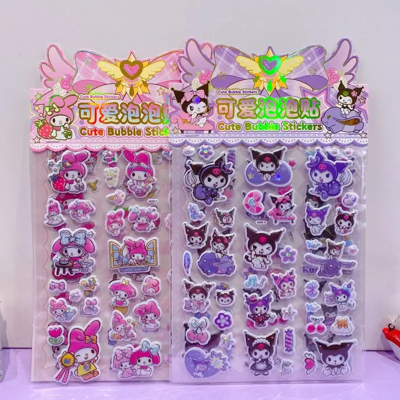 

10 шт. Kuromi My Melody Capybara персонажи 3d рельефная наклейка водостойкая милая декоративная наклейка мультяшная наклейка с кристаллами